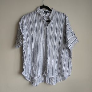 Madewell Oversized Stripe Button Up Down Shirt
